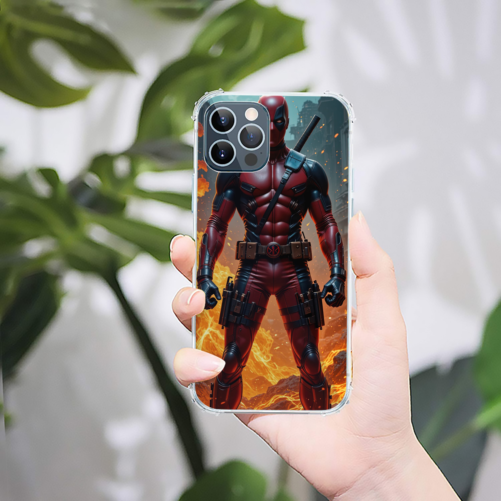 （画像用） Deadpool デッドプール 【iPhone 12シリーズ対応】透明スマホケース（クリアソフトケース）